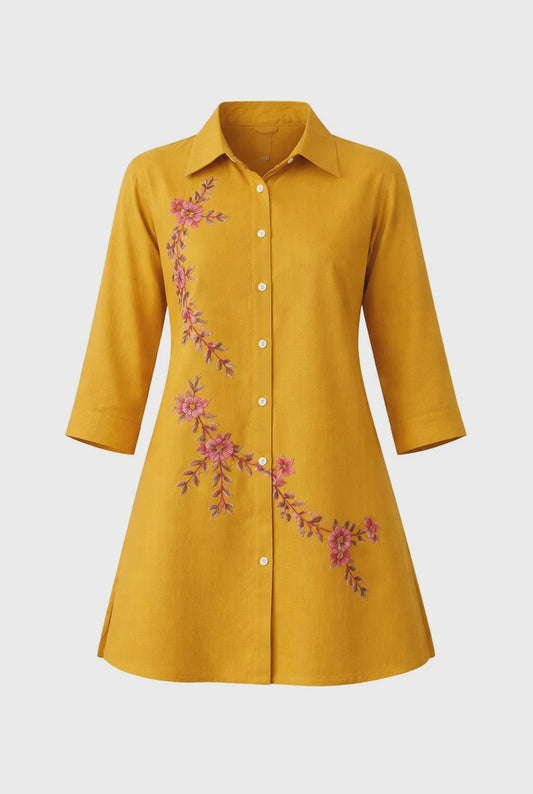 Embroidered Bana Dora Lawn Top (STITCHED)