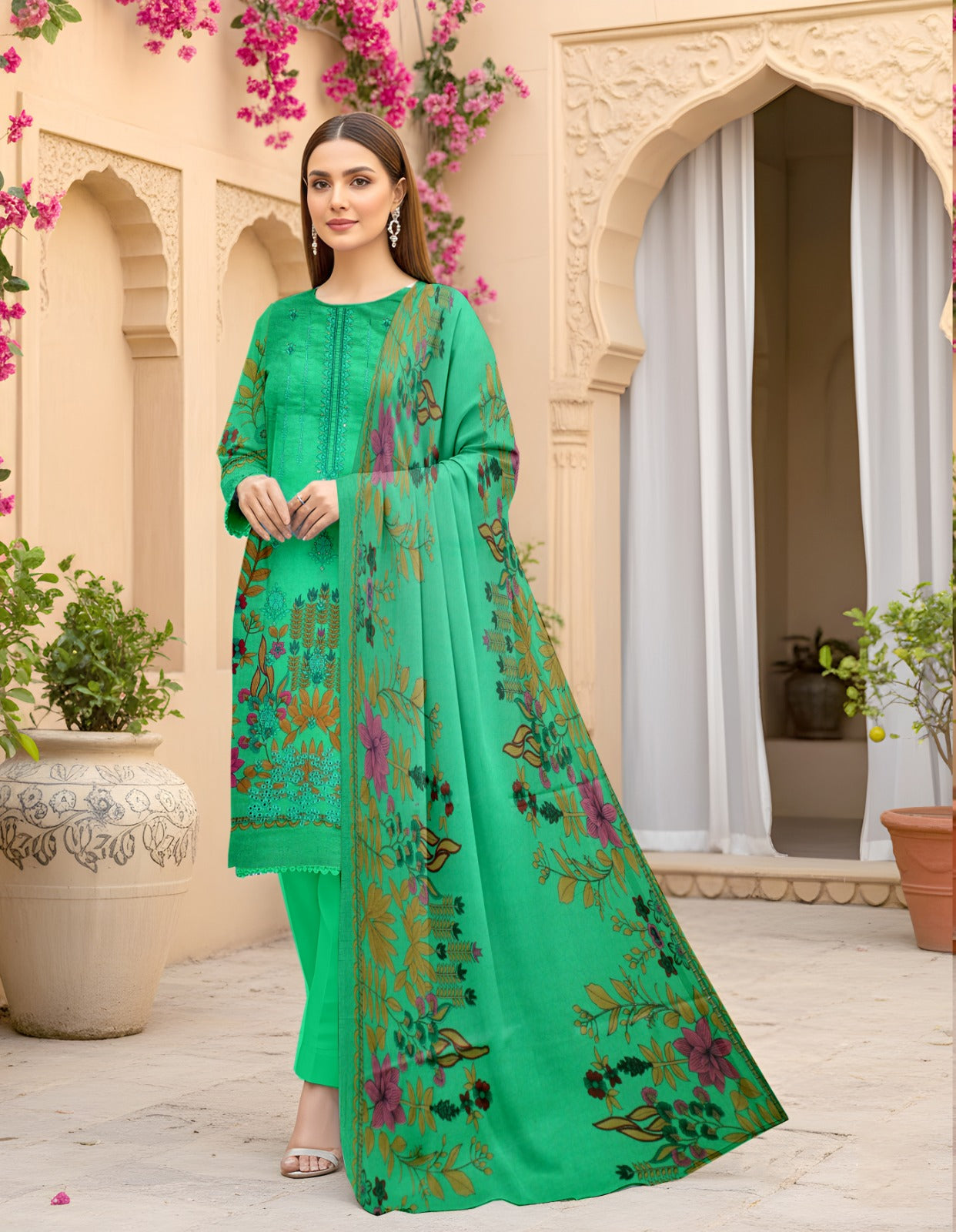 BUNDLE OF 10 SUITS LAWN UNSTITCH 3PEICE