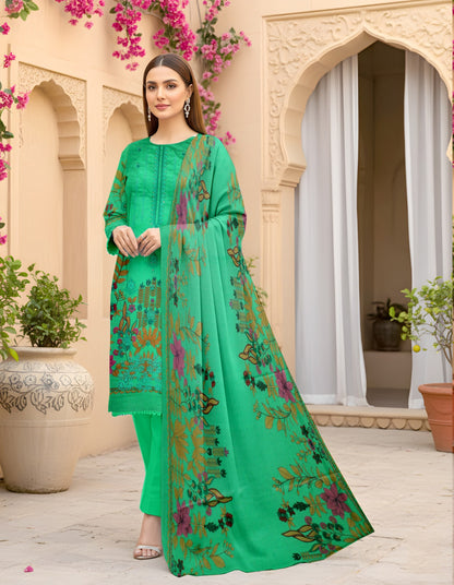 BUNDLE OF 10 SUITS LAWN UNSTITCH 3PEICE